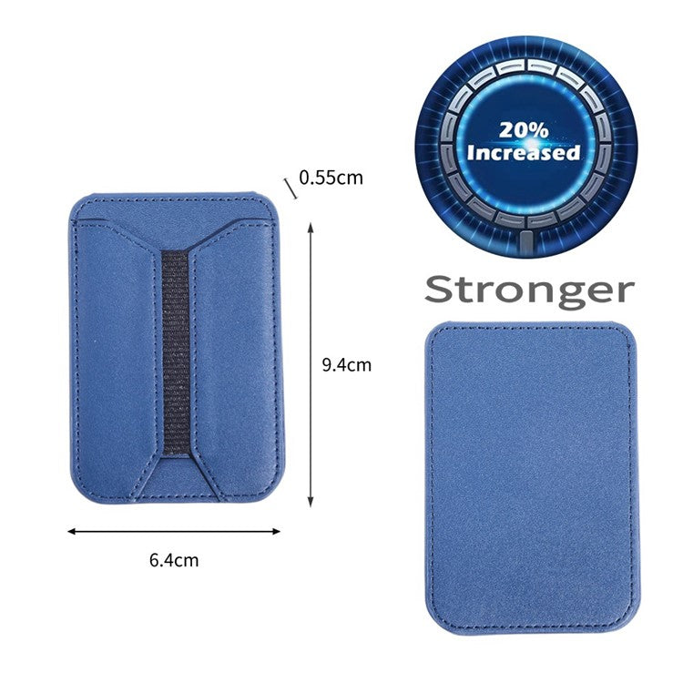 MRC058 Cell Phone Folding Magnetic Kickstand with Card Holder, Elastic A-Model - Blue