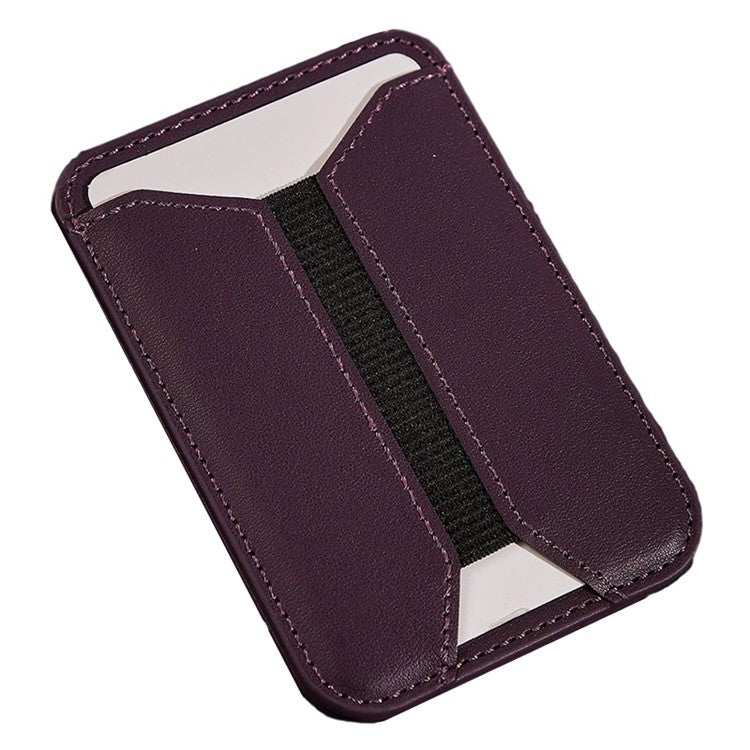 MRC058 Cell Phone Folding Magnetic Kickstand with Card Holder, Elastic A-Model - Wine Red