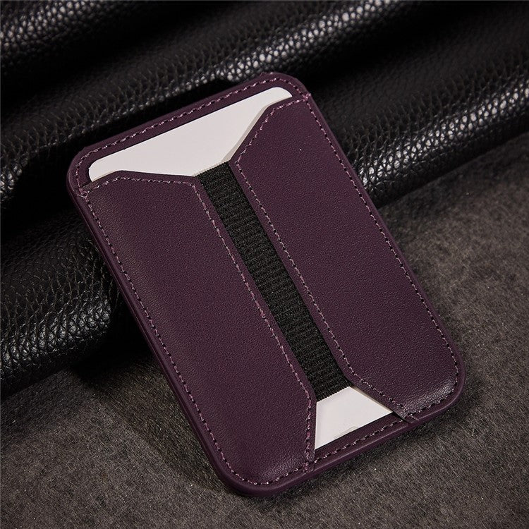 MRC058 Cell Phone Folding Magnetic Kickstand with Card Holder, Elastic A-Model - Wine Red