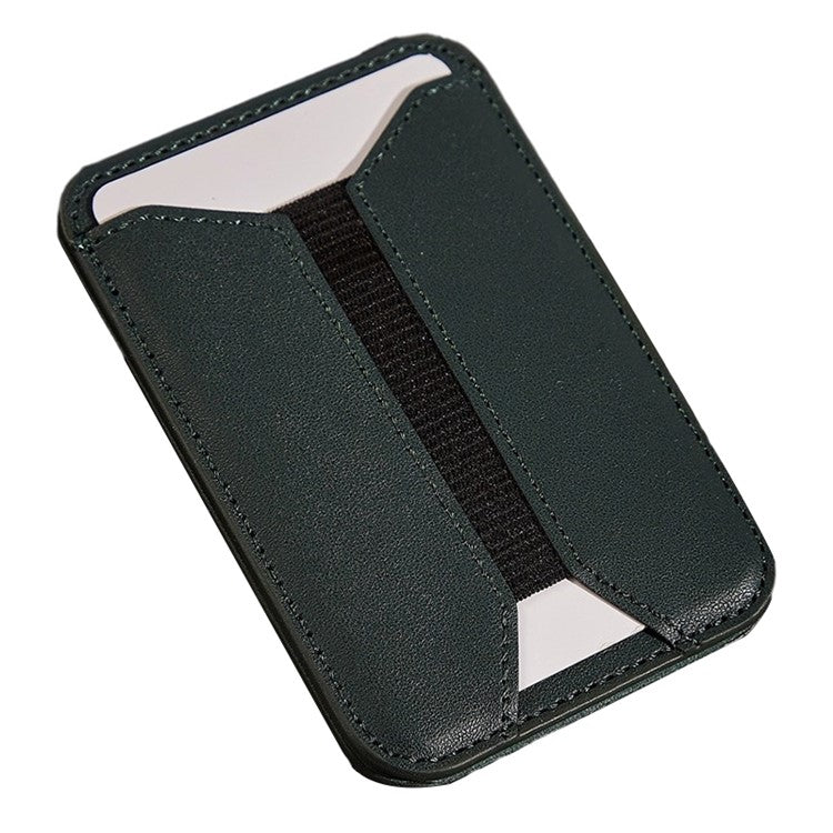 MRC058 Cell Phone Folding Magnetic Kickstand with Card Holder, Elastic A-Model - Green