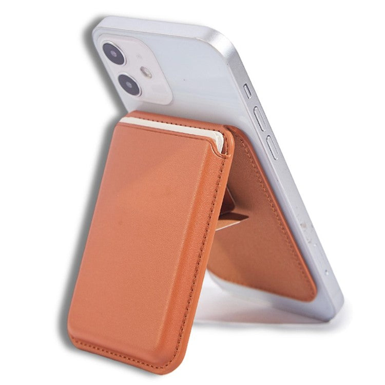 MRC57 A-Model Folding Magnetic Kickstand for Cell Phone Back Stand with Card Holder - Orange