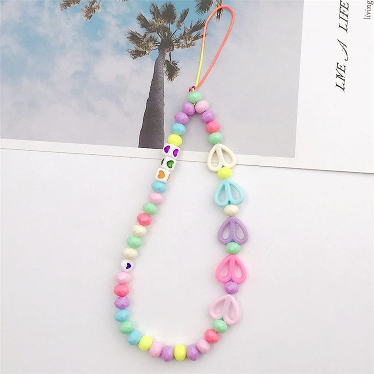 Mobile Phone Anti-drop Beaded Lanyard Hand Rope Cellphone Case Decorative Pendant Bracelet - Rabbit Ear