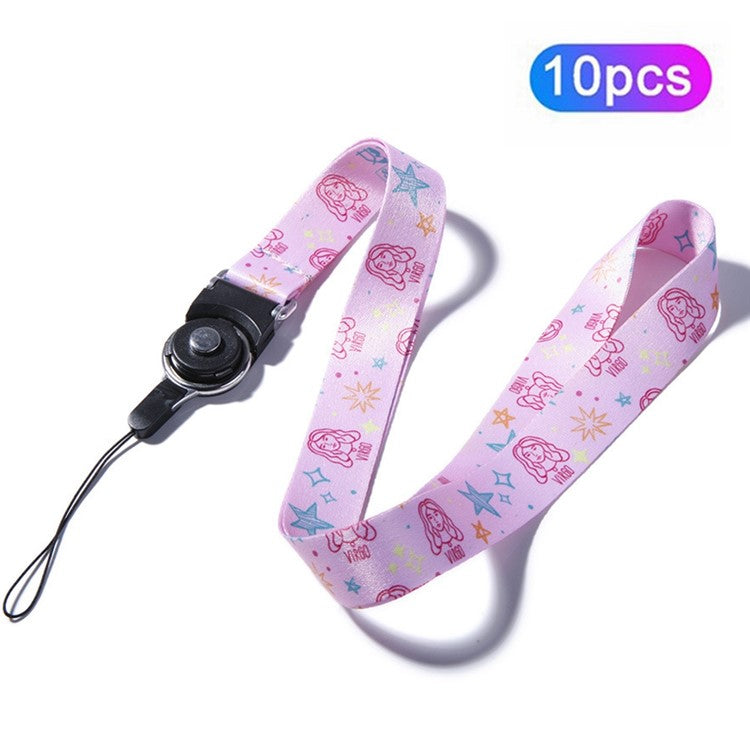 10Pcs / Pack 12 Constellations Cartoon Printed Rotating Buckle Lanyard Detachable Mobile Phone Name Tag Neck Strap - Virgo