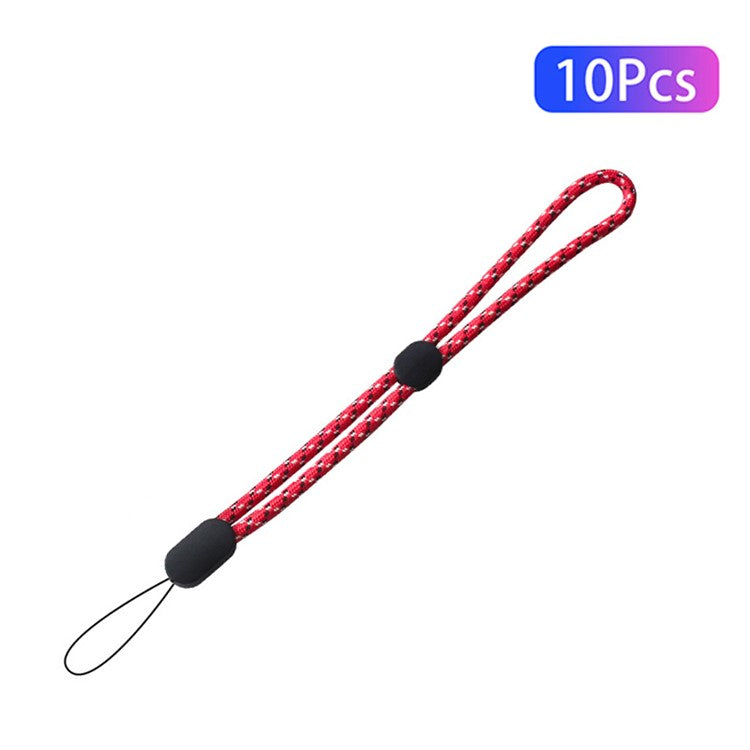 10Pcs / Pack Mobile Phone Anti-drop Adjustable Wrist Rope Cellphone Case Flashlight Power Bank Lanyard - Red