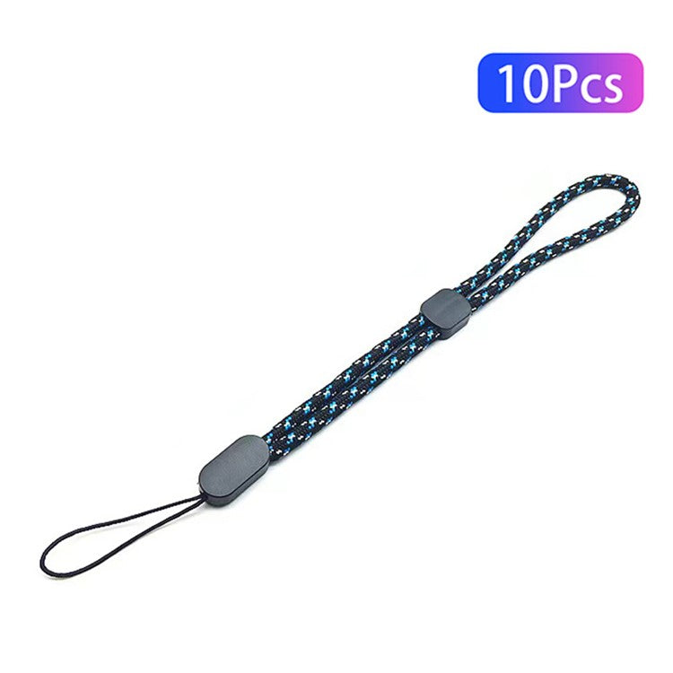 10Pcs / Pack Mobile Phone Anti-drop Adjustable Wrist Rope Cellphone Case Flashlight Power Bank Lanyard - Blue / White