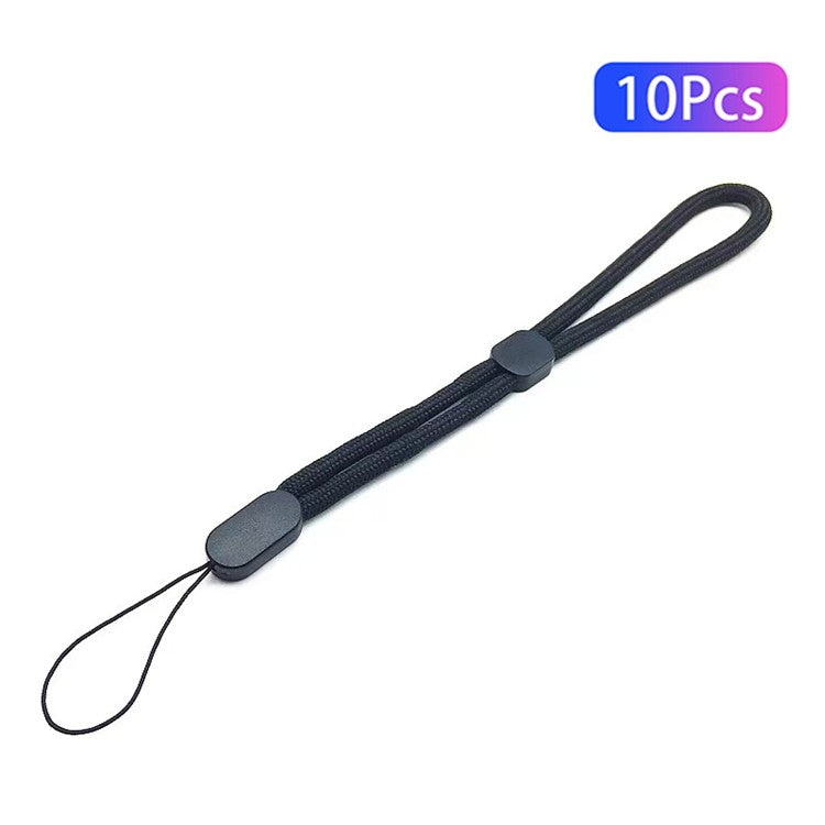 10Pcs / Pack Mobile Phone Anti-drop Adjustable Wrist Rope Cellphone Case Flashlight Power Bank Lanyard - Black