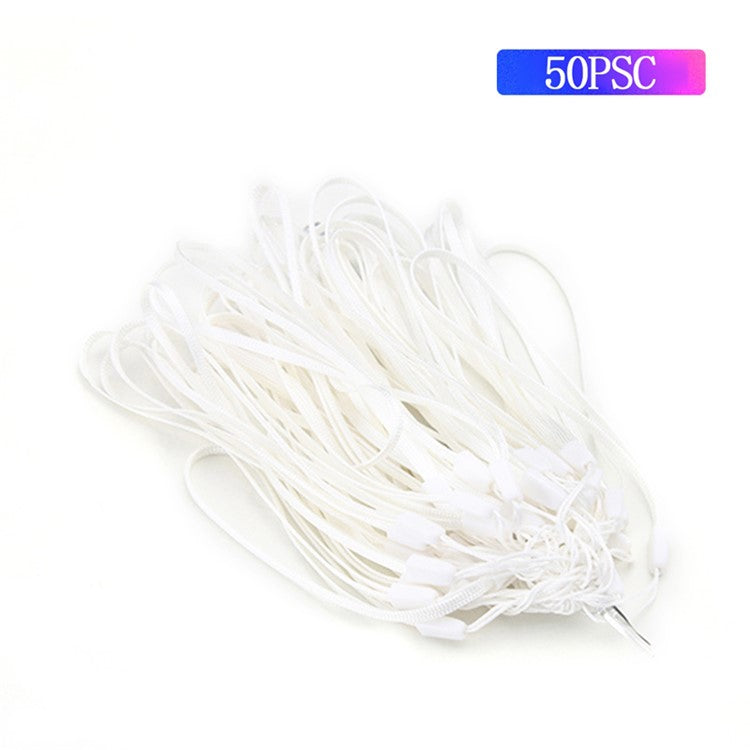 50Pcs / Pack Mobile Phone Anti-drop Anti-lost Nylon Wrist Rope Flashlight Power Bank Lanyard - White