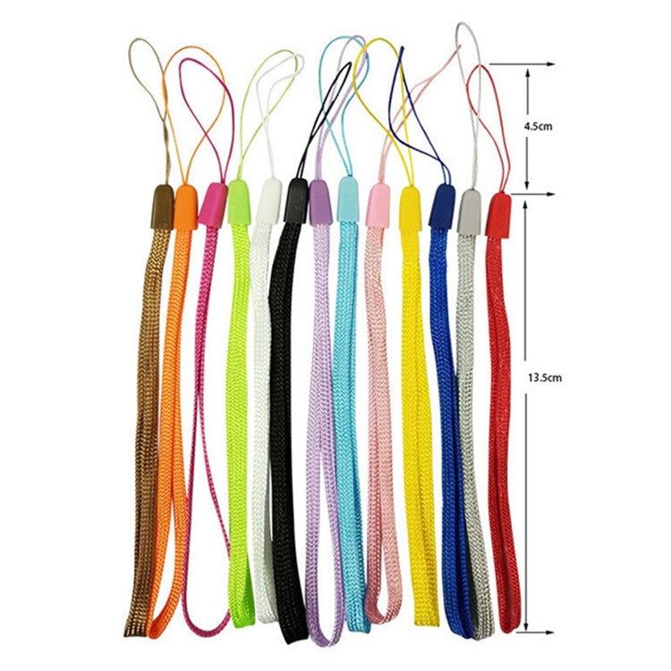 50Pcs / Pack Mobile Phone Anti-drop Anti-lost Nylon Wrist Rope Flashlight Power Bank Lanyard - White