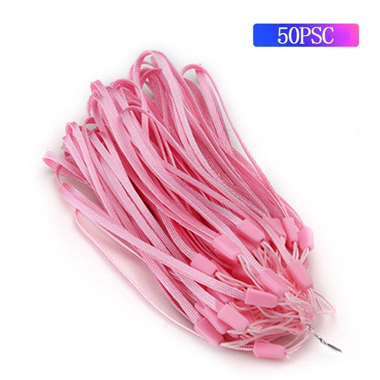 50Pcs / Pack Mobile Phone Anti-drop Anti-lost Nylon Wrist Rope Flashlight Power Bank Lanyard - Pink