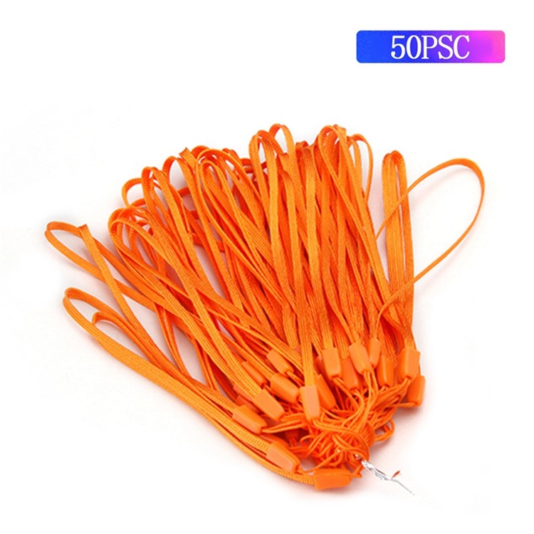 50Pcs / Pack Mobile Phone Anti-drop Anti-lost Nylon Wrist Rope Flashlight Power Bank Lanyard - Orange