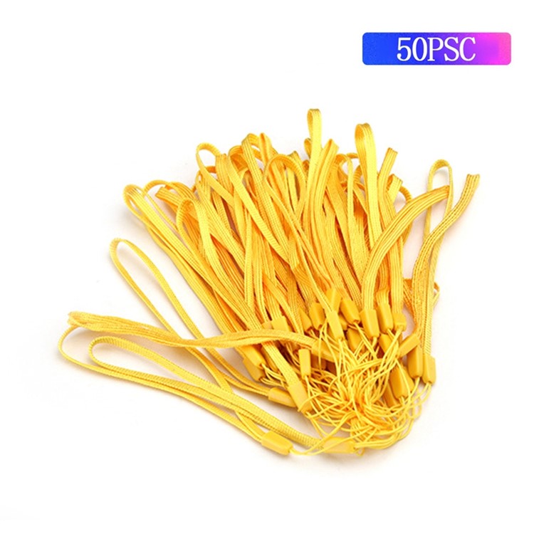 50Pcs / Pack Mobile Phone Anti-drop Anti-lost Nylon Wrist Rope Flashlight Power Bank Lanyard - Yellow