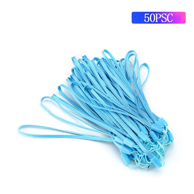 50Pcs / Pack Mobile Phone Anti-drop Anti-lost Nylon Wrist Rope Flashlight Power Bank Lanyard - Sky Blue