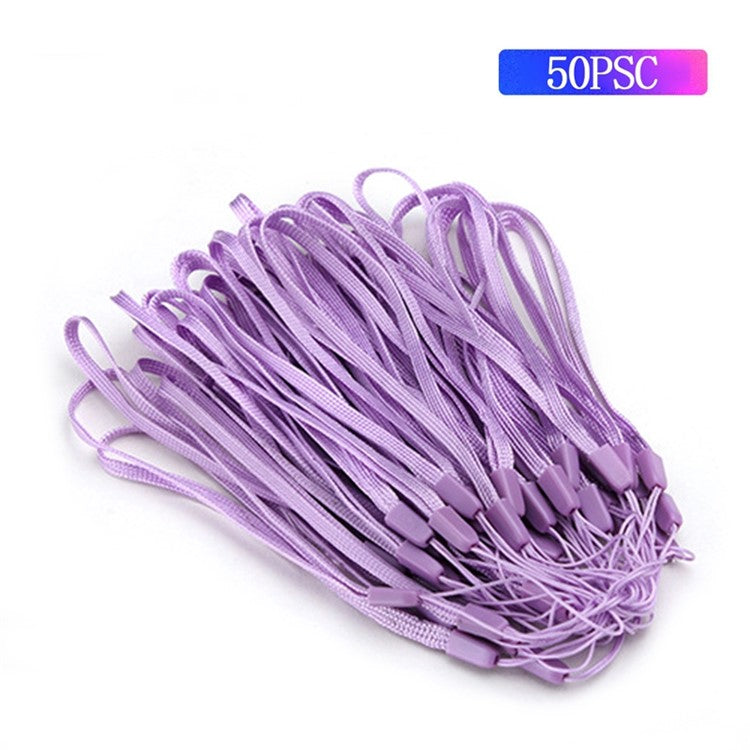 50Pcs / Pack Mobile Phone Anti-drop Anti-lost Nylon Wrist Rope Flashlight Power Bank Lanyard - Purple