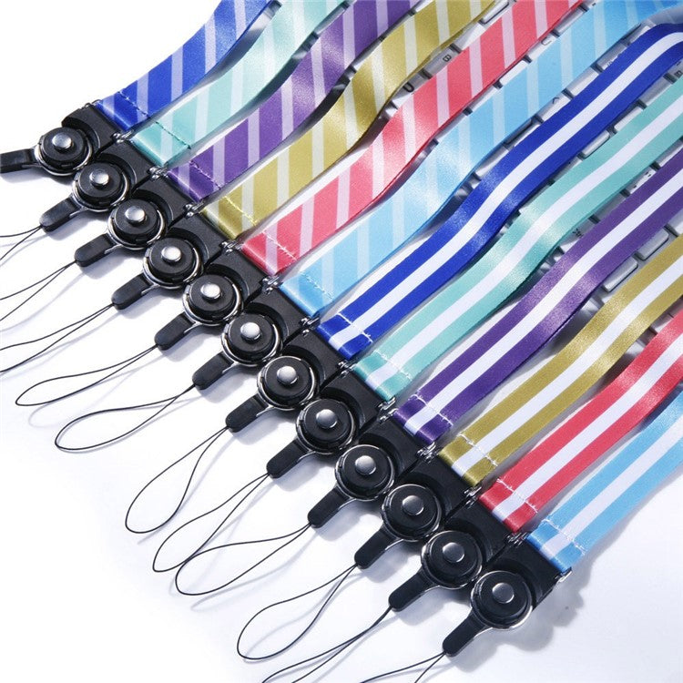 10Pcs / Pack Detachable Finger Ring Lanyard Rotating Buckle Mobile Phone Name Tag Neck Strap - Gold