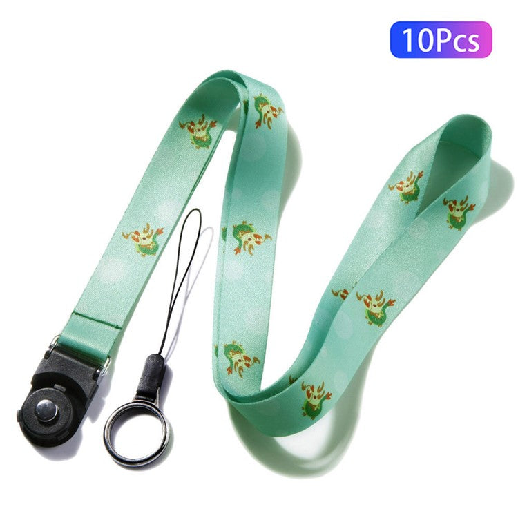 10Pcs / Pack Chinese Zodiac Printed Detachable Finger Ring Rope Rotating Buckle Lanyard Mobile Phone Name Tag Neck Strap - Dragon