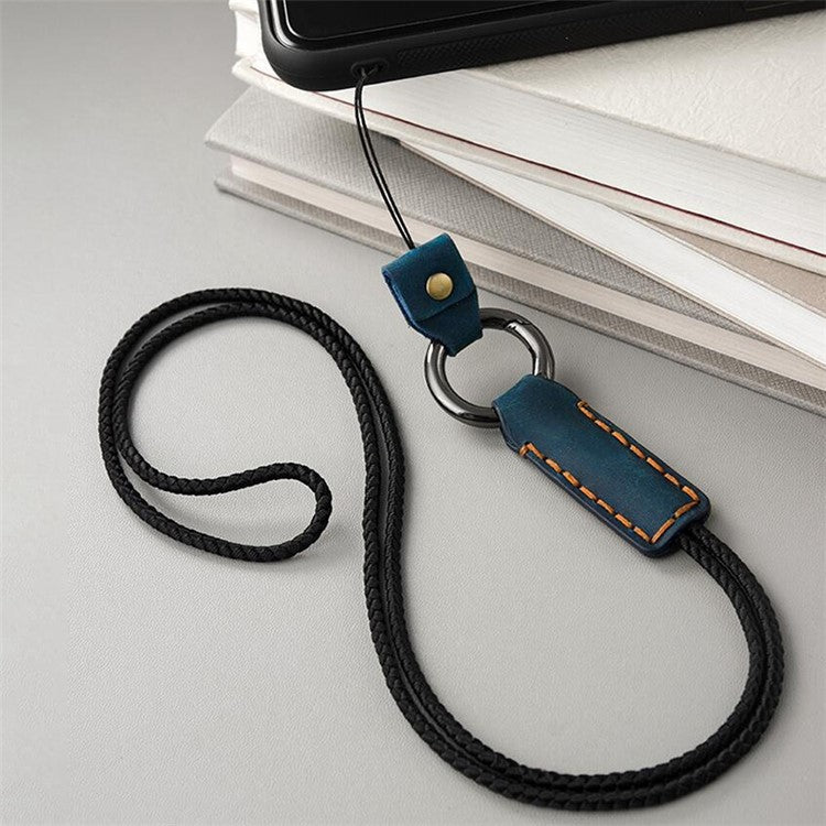 Strong Bearing Anti-drop Nylon Rope Cellphone Neck Strap Mobile Phone Lanyard, Style B - Black