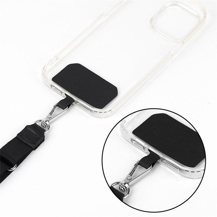 Adjustable Phone Lanyard Anti-Loss Polyester Crossbody Shoulder Strap with Tether Tab - Black