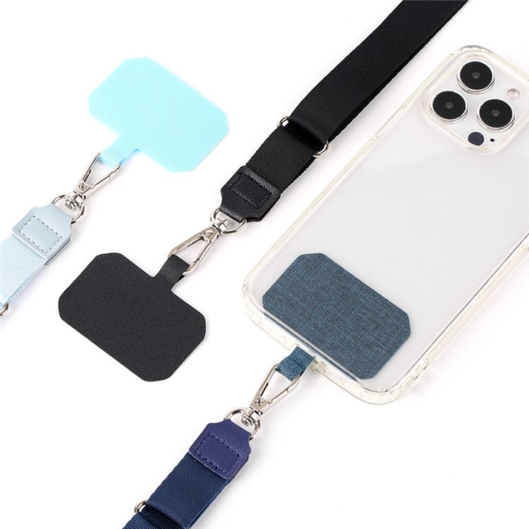 Adjustable Phone Lanyard Anti-loss Polyester Crossbody Shoulder Strap with Tether Tab - White