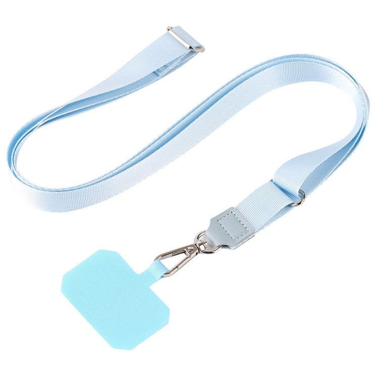 Adjustable Phone Lanyard Anti-loss Polyester Crossbody Shoulder Strap with Tether Tab - Baby Blue