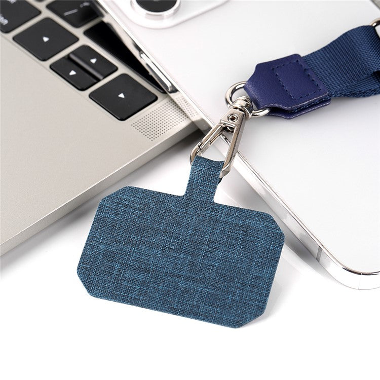 Adjustable Phone Lanyard Anti-loss Polyester Crossbody Shoulder Strap with Tether Tab - Dark Blue