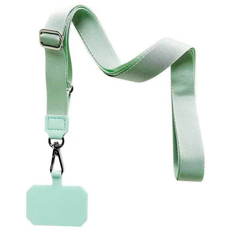 Adjustable Phone Lanyard Anti-loss Polyester Crossbody Shoulder Strap with Tether Tab - Green+Matcha Green