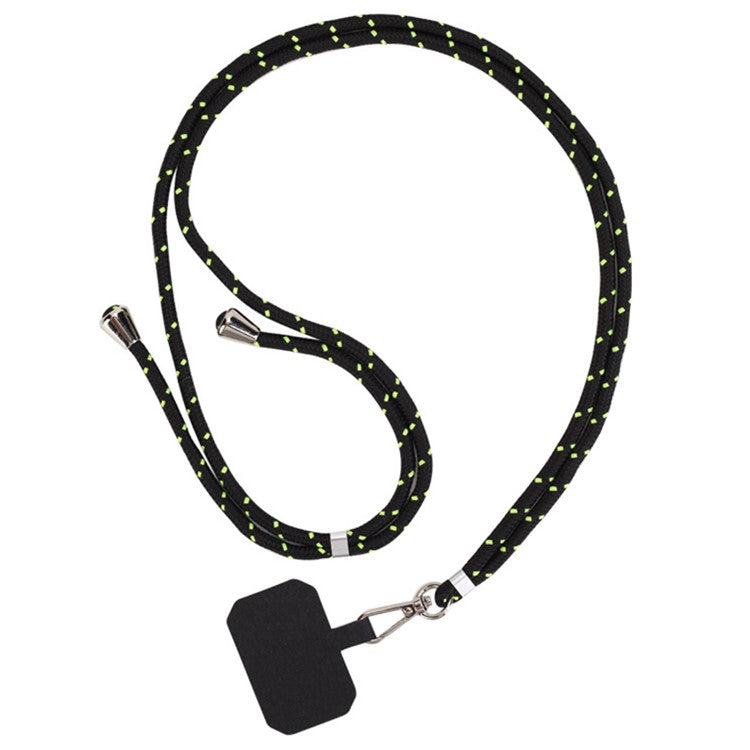 Nylon Phone Lanyard Adjustable Phone Neck Shoulder Strap with Tether Tab - Black / Green