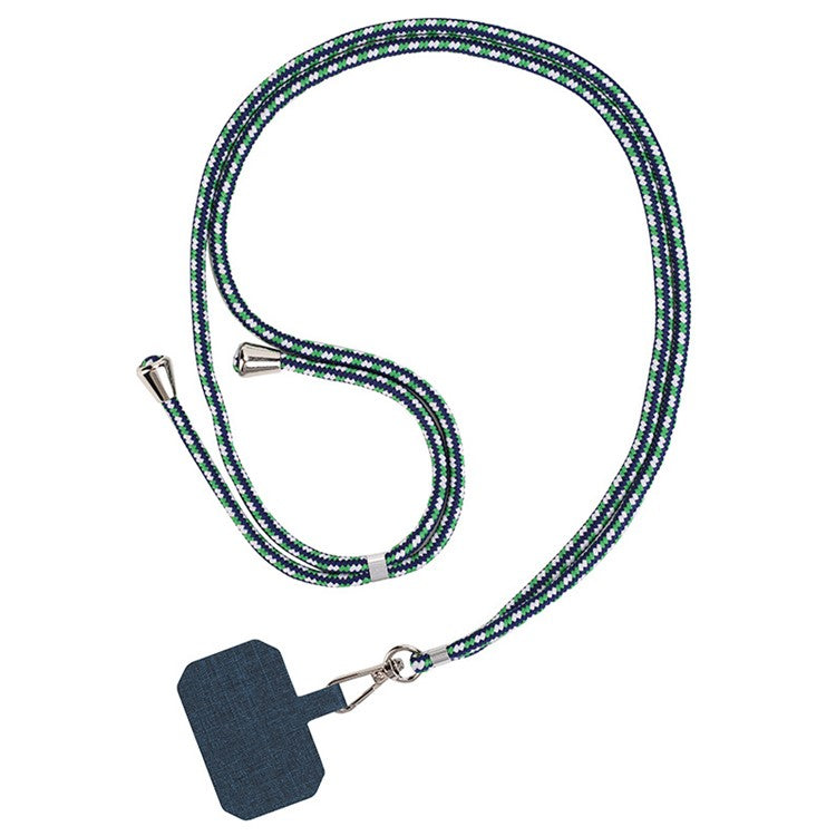 Nylon Phone Lanyard Adjustable Phone Neck Shoulder Strap with Tether Tab - Green / White