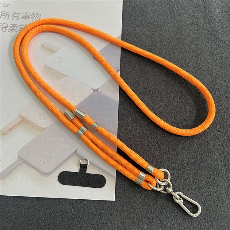 8mm Phone Lanyard with Patch Metal Buckle Polyester Adjustable Shoulder Strap, Length: 1.5m - Vitality Orange