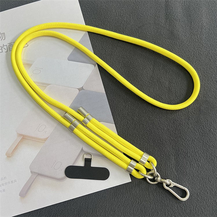 8mm Phone Lanyard with Patch Metal Buckle Polyester Adjustable Shoulder Strap, Length: 1.5m - Yellow