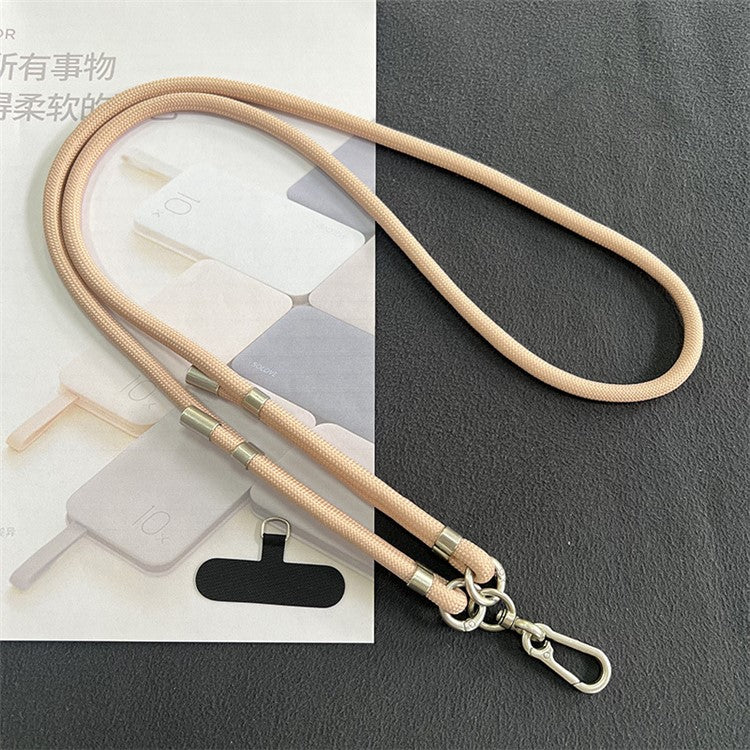 8mm Phone Lanyard with Patch Metal Buckle Polyester Adjustable Shoulder Strap, Length: 1.5m - Shrimp Pink