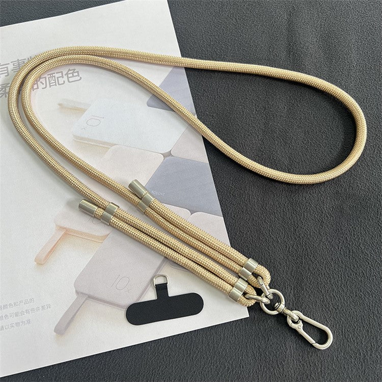 8mm Phone Lanyard with Patch Metal Buckle Polyester Adjustable Shoulder Strap, Length: 1.5m - Gold