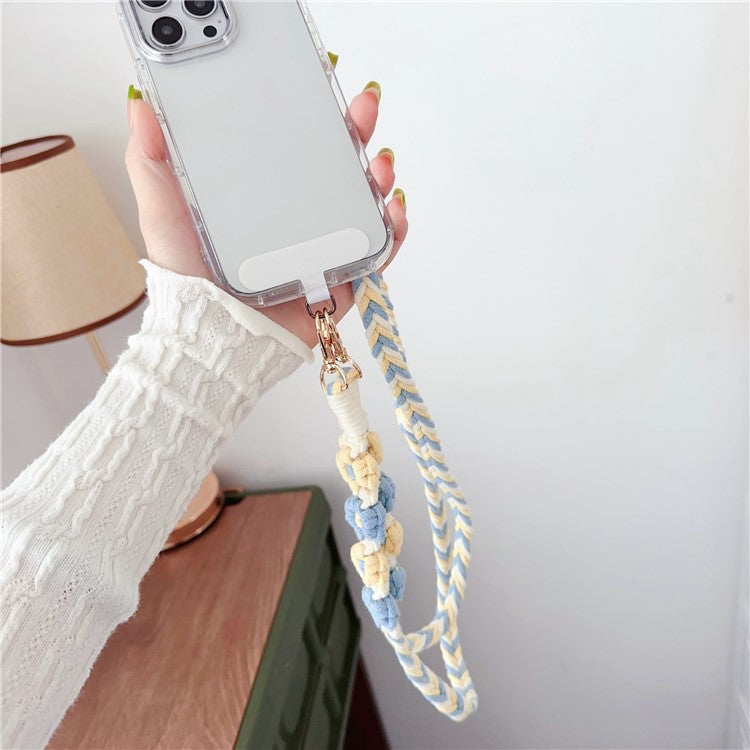 Braided Phone Lanyard Cotton Rope Daisy Flower Phone Crossbody Strap, Length: 120cm (Not Adjustable) - Style A