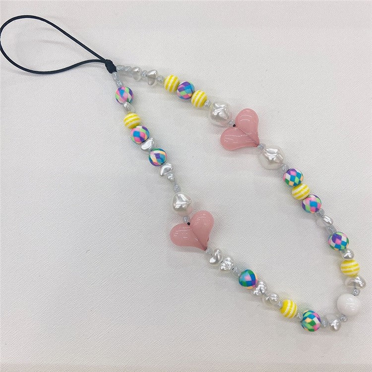 Beaded Phone Charms Key Chain Anti-Lost Phone Lanyard Wrist Strap, Length: 16cm+5cm - SZ-A210004C