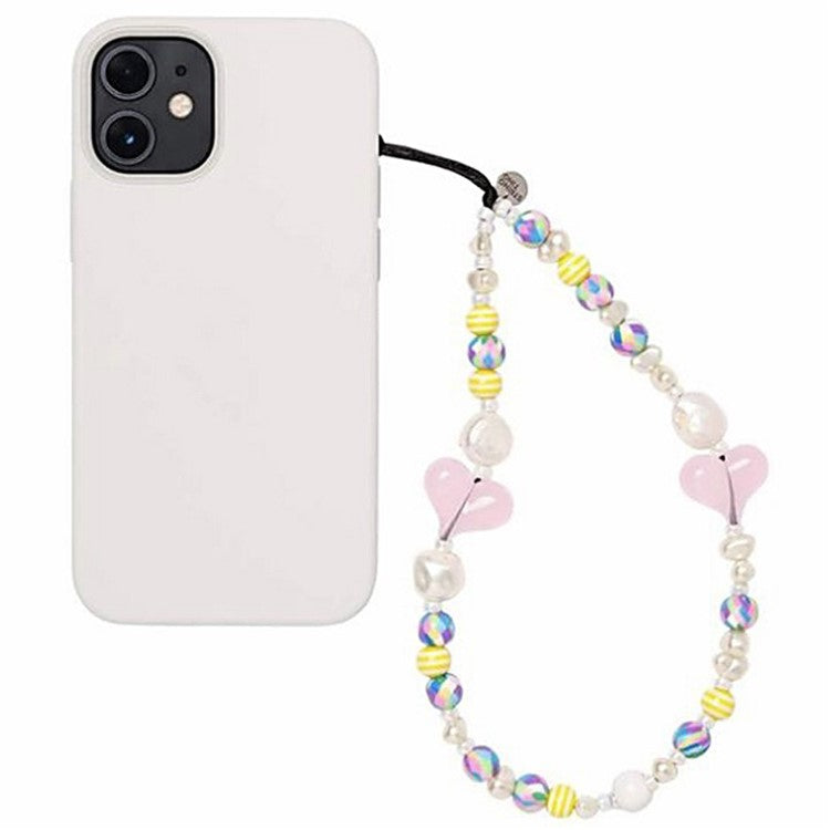 Beaded Phone Charms Key Chain Anti-Lost Phone Lanyard Wrist Strap, Length: 16cm+5cm - SZ-A210004C