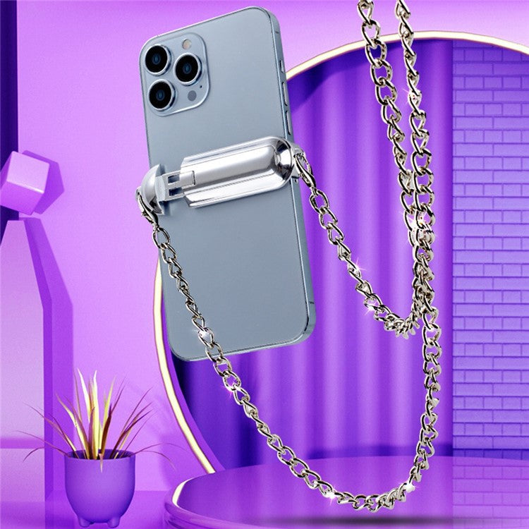 Mobile Phone Crossbody Chain with Back Clip for Universal Smart Phones Portable Metal Chain Phone Adjustable Lanyard for Traveling