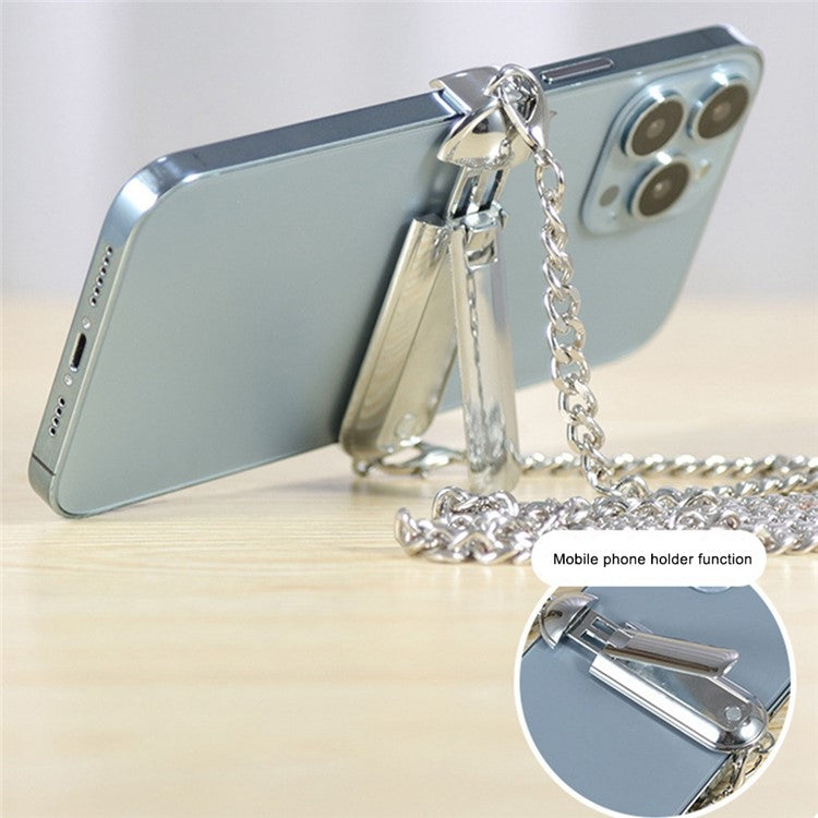 Mobile Phone Crossbody Chain with Back Clip for Universal Smart Phones Portable Metal Chain Phone Adjustable Lanyard for Traveling