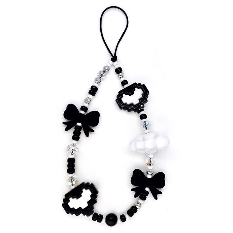 Beaded Phone Lanyard Heart Wrist Strap Bead Keychain Bracelet, Length: 16cm+5cm - SZ-A240005B