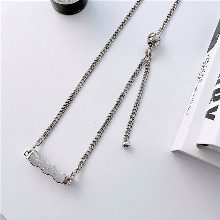 Universal Phone Crossbody Chain Back Clip Phone Metal Lanyard Neck Strap with Adjustable Round Bead