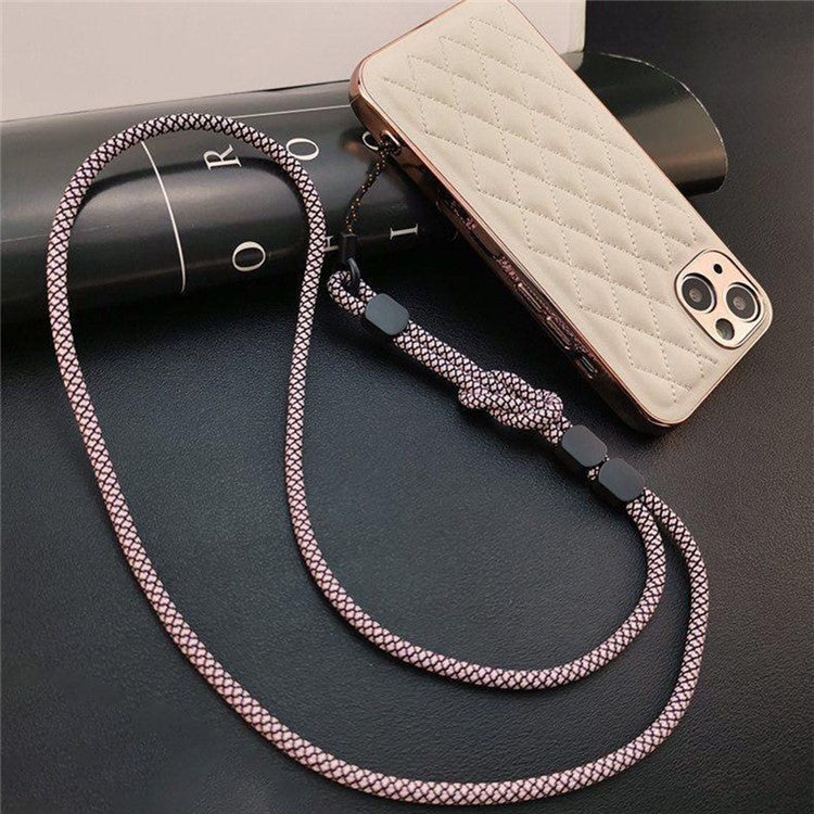 JLC-810 Universal Phone Lanyard Polyester Neck Strap Detachable Wristlet Strap Dual Use - Black+White Dots