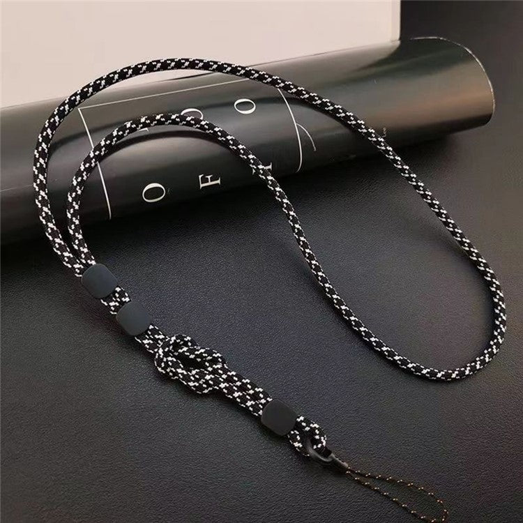 JLC-810 Universal Phone Lanyard Polyester Neck Strap Detachable Wristlet Strap Dual Use - Black+White Jacquard