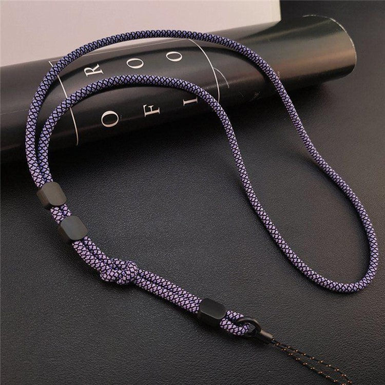 JLC-810 Universal Phone Lanyard Polyester Neck Strap Detachable Wristlet Strap Dual Use - Purple Stripe