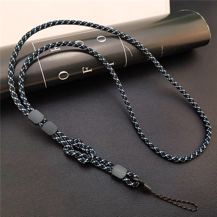 JLC-810 Universal Phone Lanyard Polyester Neck Strap Detachable Wristlet Strap Dual Use - Black+Blue