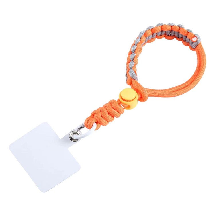 Phone Lanyard Wrist Strap 26cm Anti-Drop Hand-woven Bracelet with Tether Tab - Orange+Grey