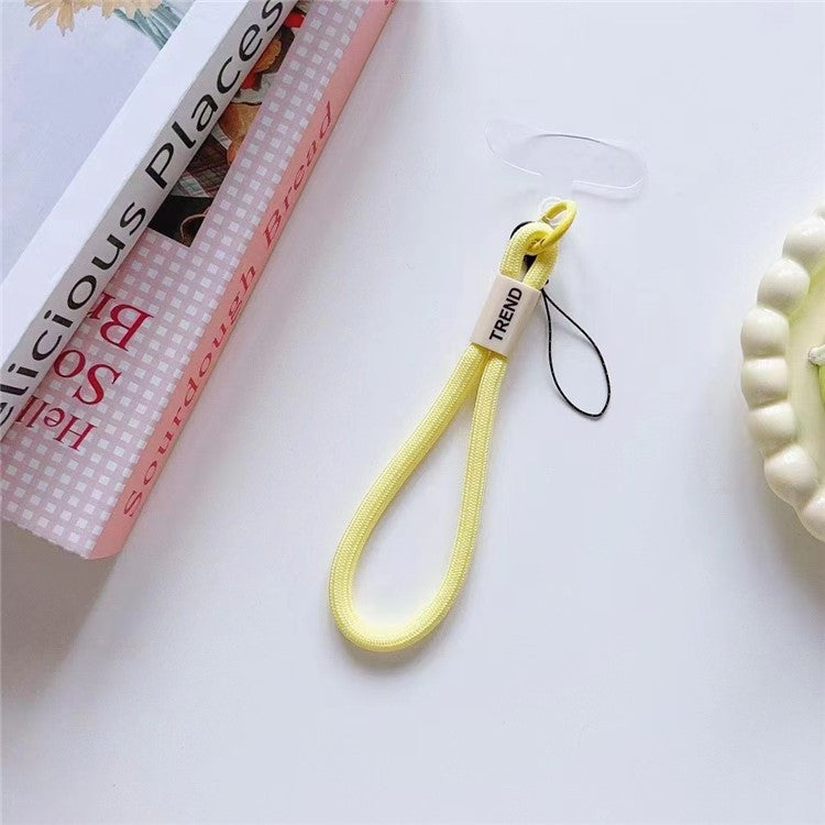 Phone Wrist Strap 30cm Lanyard Key Lanyard Nylon Strap with Patch - Light Yellow