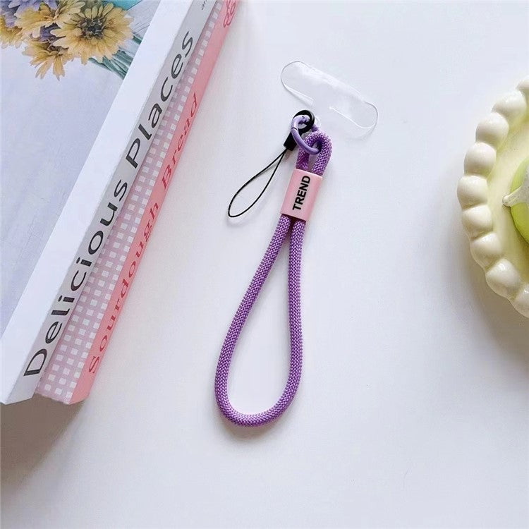 Phone Wrist Strap 30cm Lanyard Key Lanyard Nylon Strap with Patch - Light Purple