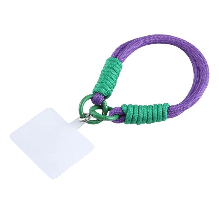 Phone Lanyard Dual-Strand Nylon 26cm Short Wrist Strap Hand Strap with Tether Tab - Green+Green