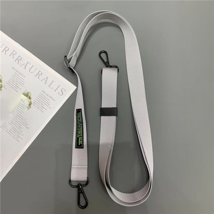 Crossbody Phone Lanyard Adjustable Nylon Neck Strap with Tether Tab, Total Length: 160cm - Grey