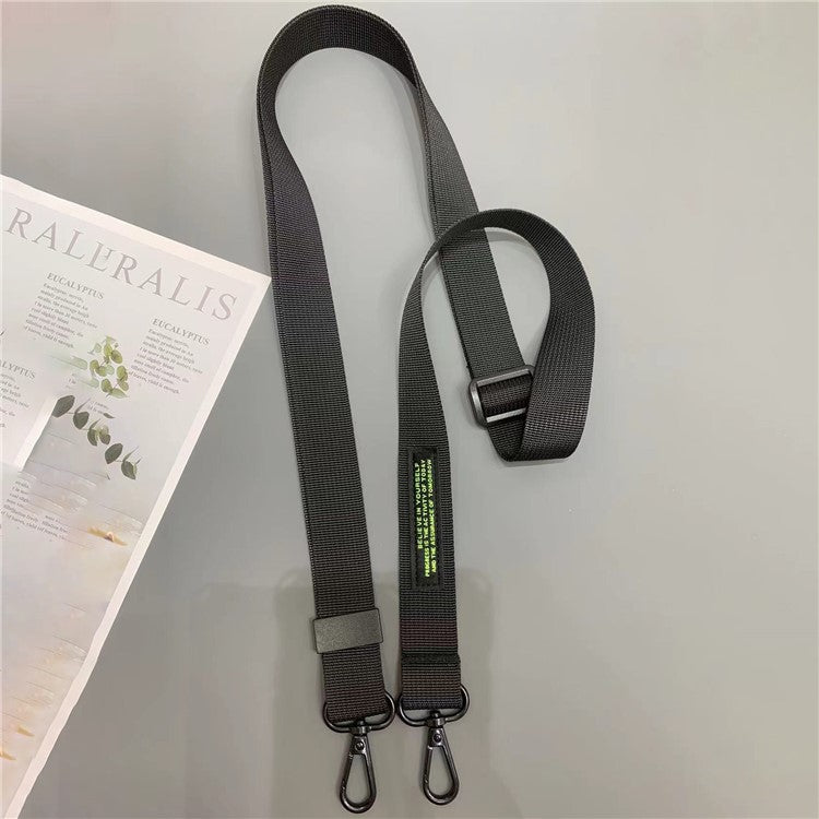 Crossbody Phone Lanyard Adjustable Nylon Neck Strap with Tether Tab, Total Length: 160cm - Black