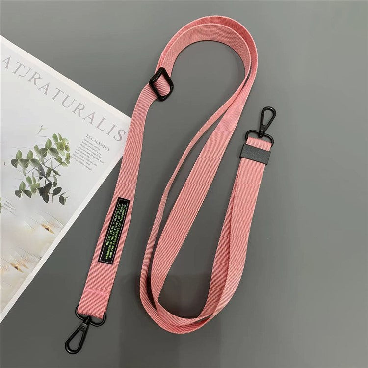 Crossbody Phone Lanyard Adjustable Nylon Neck Strap with Tether Tab, Total Length: 160cm - Pink