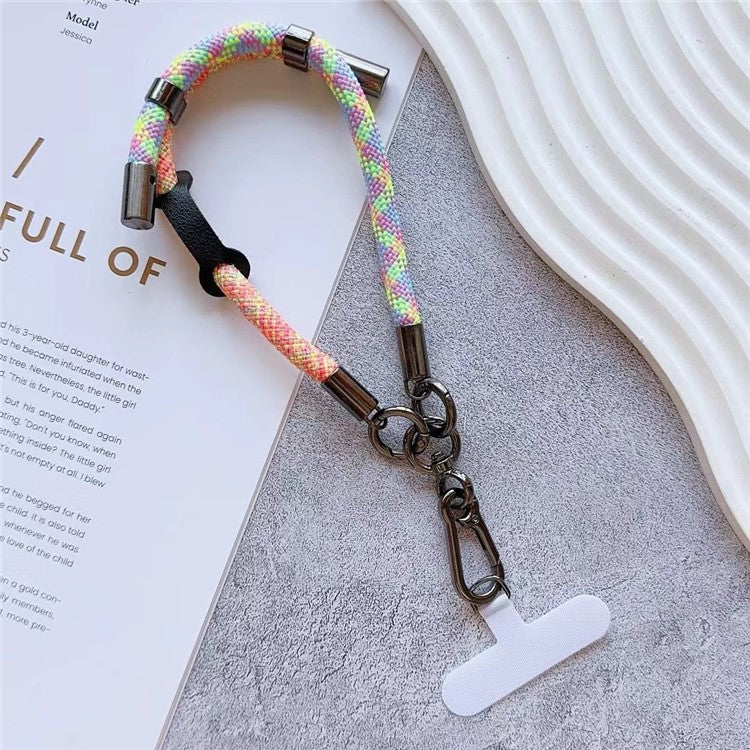 8mm Thick Phone Wrist Strap 34cm Adjustable Nylon Hand Strap with Tether Tab - Colorful